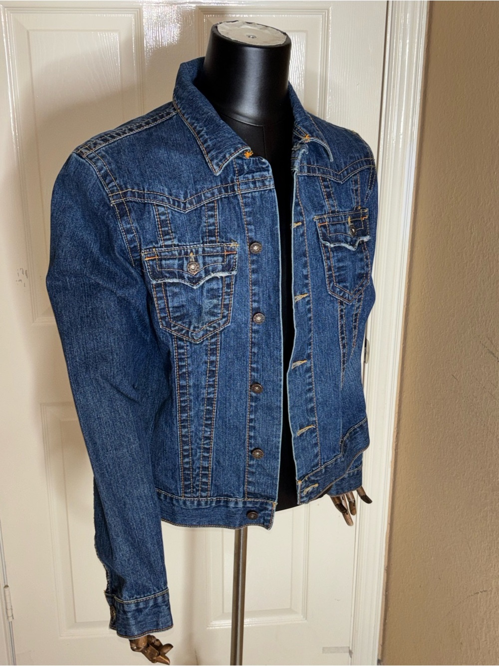 Vintage AWOL  80s Military Denim Jacket  Medium - Picture 4 of 11